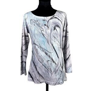 Vtg y2k art to wear rhinestone abstract grunge whimsigoth long sleeve sweater M